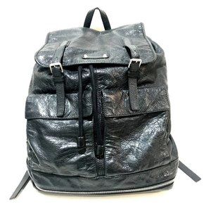 Auth BALENCIAGA 298114 Backpack-Bag Sheepskin Black